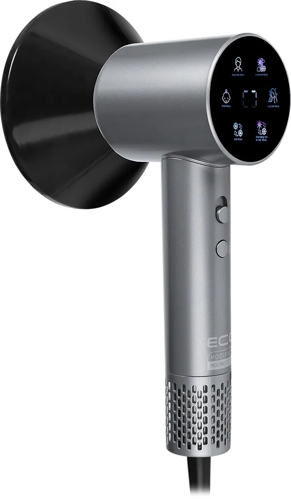 Uscator de par ECG HS 6000AI Sonica Moonstone, 1600W, motor BLDC 110.000 rpm, ionizare, 5 trepte temperatura, gri metalizat - imagine 7