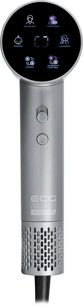 Uscator de par ECG HS 6000AI Sonica Moonstone, 1600W, motor BLDC 110.000 rpm, ionizare, 5 trepte temperatura, gri metalizat - imagine 10