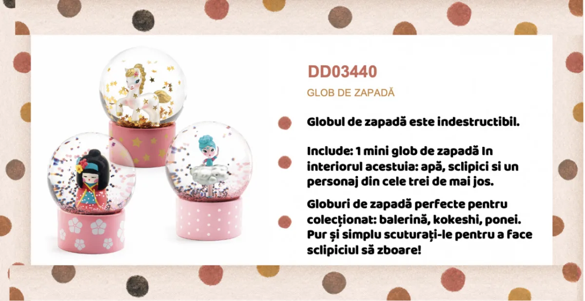 Mini glob cu zapada So cute, Djeco Balerina - imagine 4