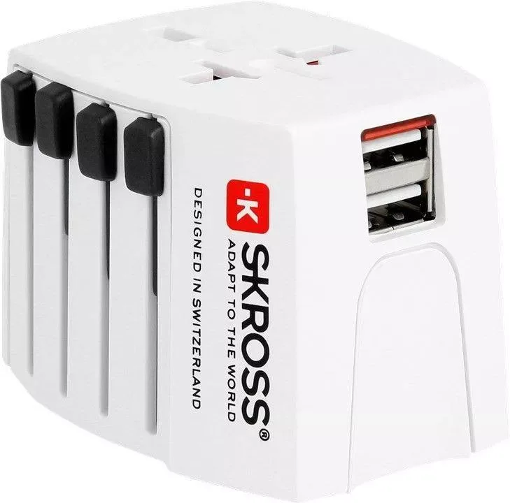 Adaptor priza Skross Universal cu 2 porturi USB