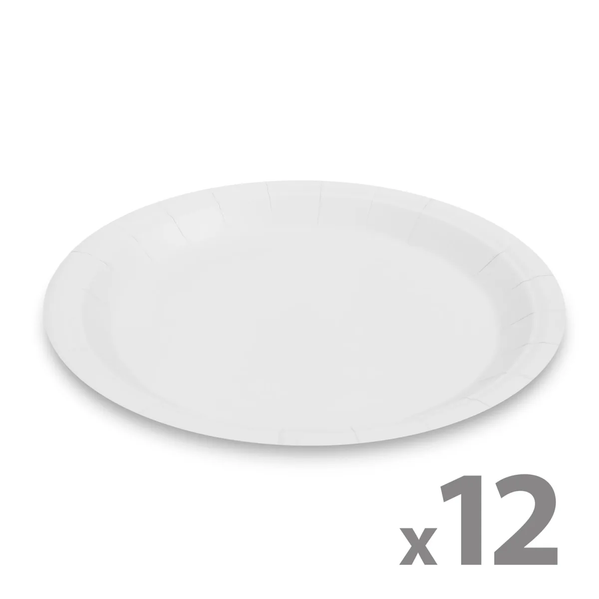 Set placa de hartie - alb - 23 cm - 12 bucati / pachet