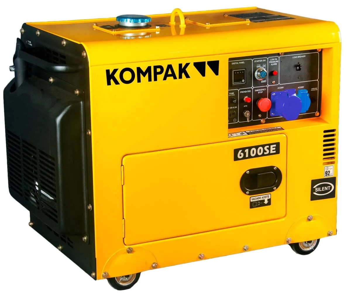 Generator diesel monofazat KOMPAK K6100SE, 5.3 kW, 230 V, insonorizat