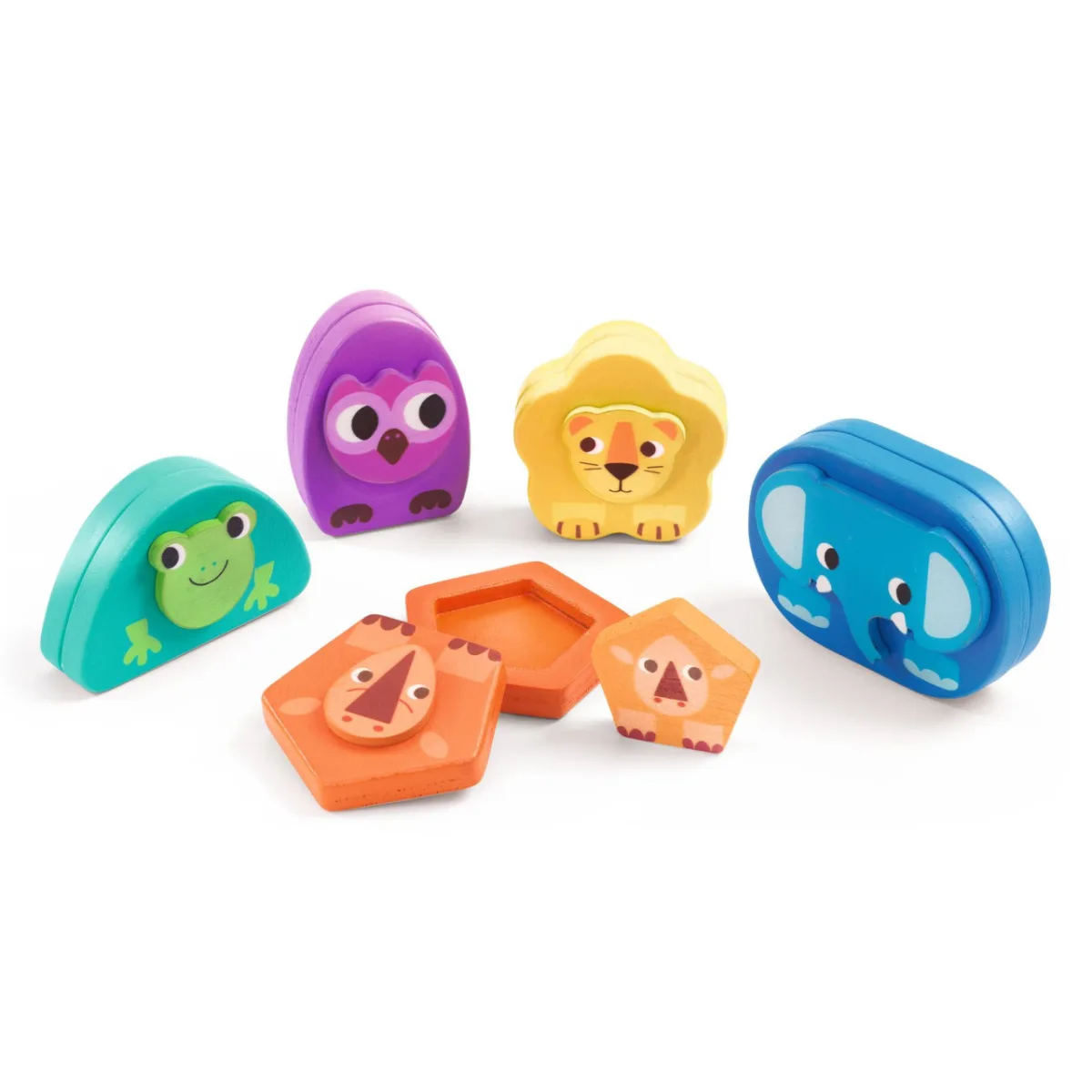 Jucarie educativa bebe Kimami Wild, Djeco - imagine 2