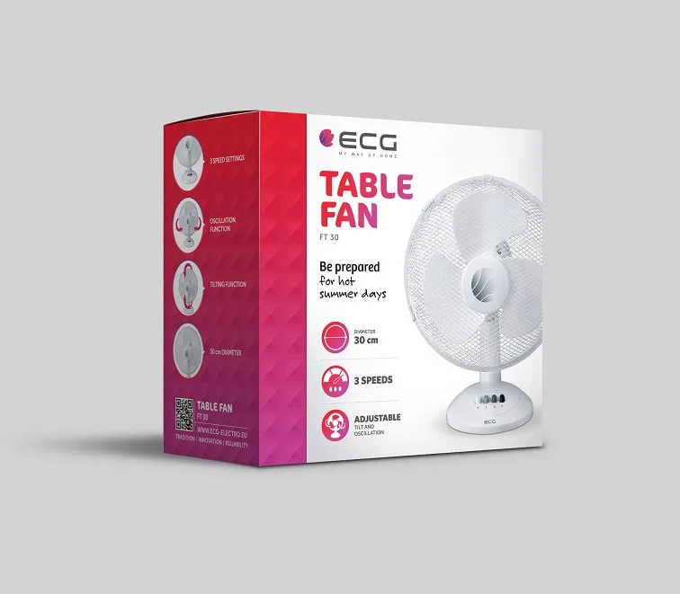 Ventilator de masa, ECG FT 30a, 40W, 30cm, 3 viteze, foarte silentios - imagine 4