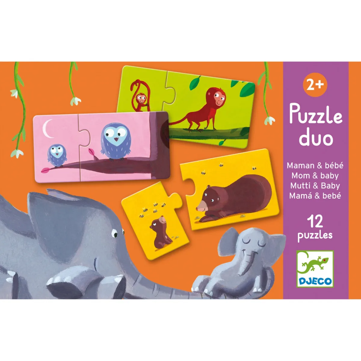 Puzzle duo Mama si puiul, Djeco - imagine 2