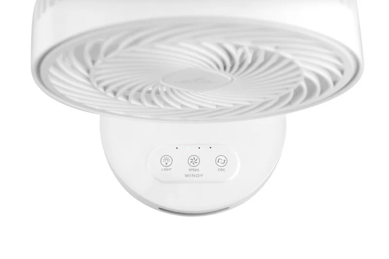 Ventilator de masa fara fir ETA Windy 0607 90000, 16.6 cm, 3 viteze, iluminare LED, alb - imagine 8
