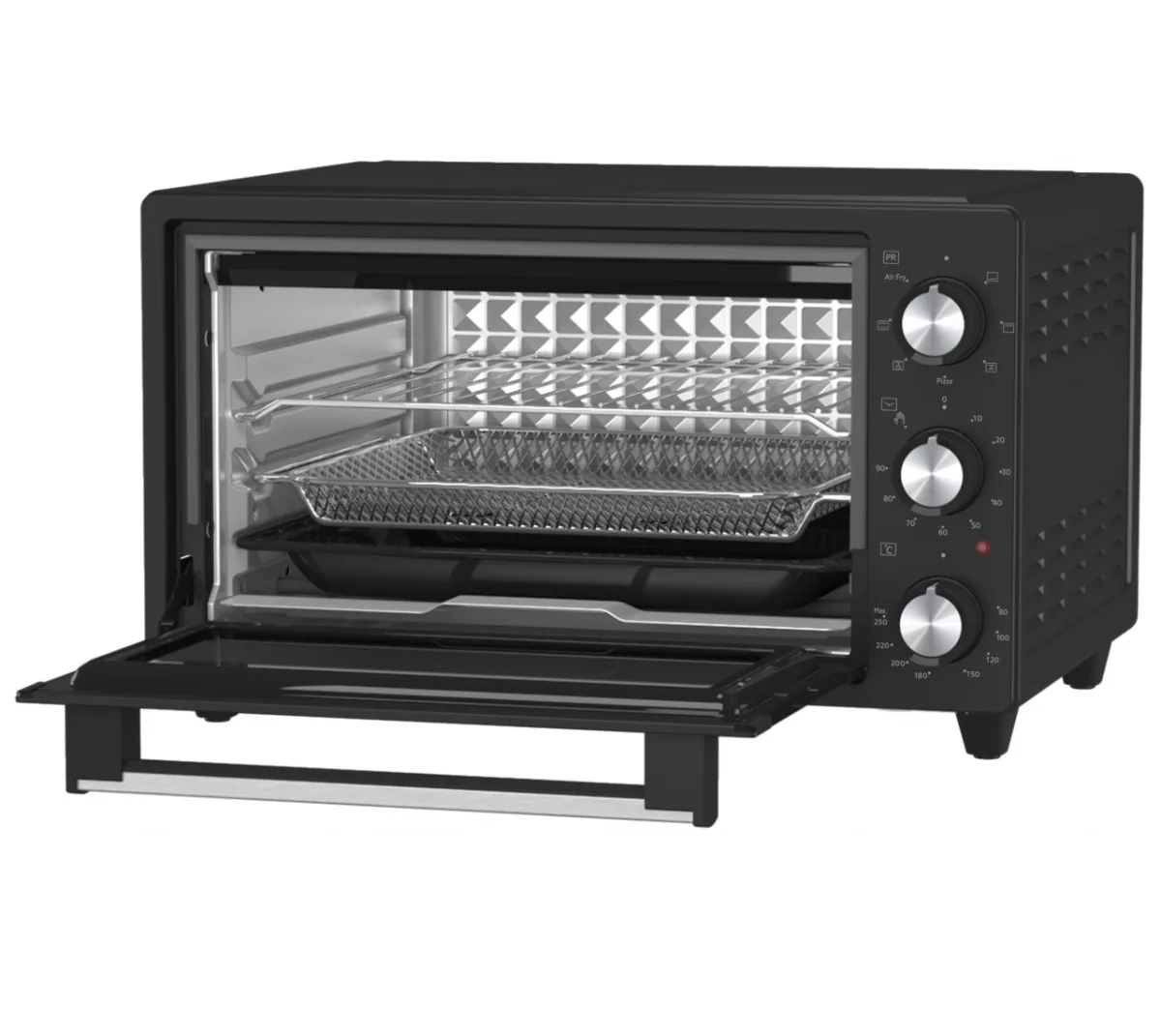 Cuptor electric ECG ET 2001B Airfry, 20 L, 1500 W, 80–250 °C, timer 90 min, 7 functii presetate, convectie, negru - imagine 4