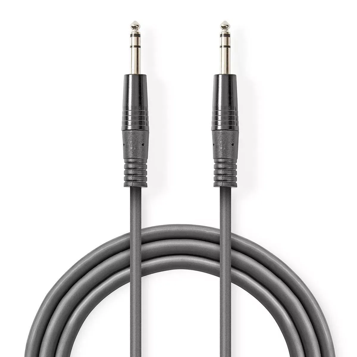 Cablu audio balansat Jack Stereo 6.35 mm tata - 6.35 mm tata 1.5m gri Nedis