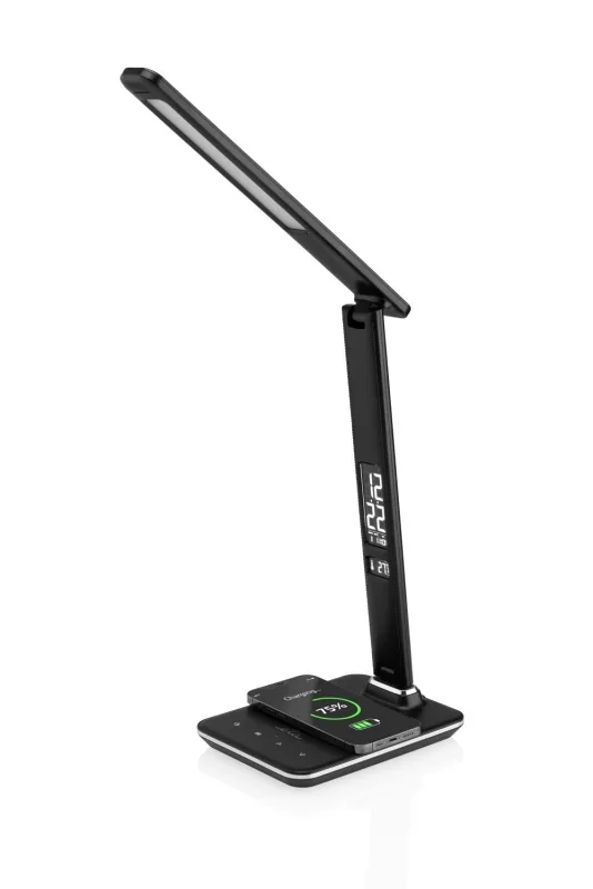 Lampa LED de birou ETA 1893 90000, 6.5 W, brat flexibil, LCD afisare ora si data, alarma, baza pentru incarcare wireless a telefonului - imagine 2