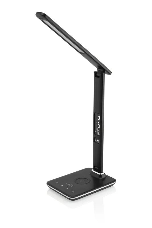 Lampa LED de birou ETA 1893 90000, 6.5 W, brat flexibil, LCD afisare ora si data, alarma, baza pentru incarcare wireless a telefonului - imagine 4