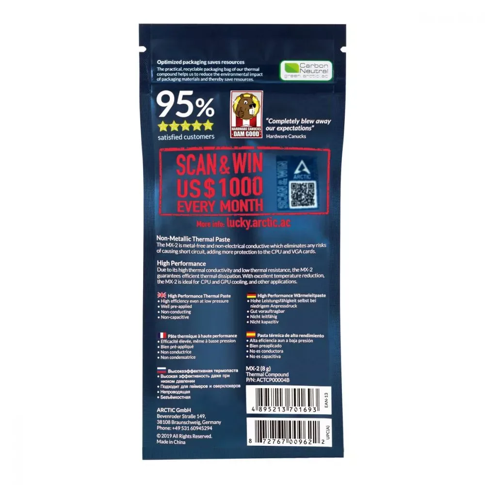 Pasta termoconductoare MX-2 8grame 5.6W/mK TERMO ARCTIC COOLING MX2 - imagine 3