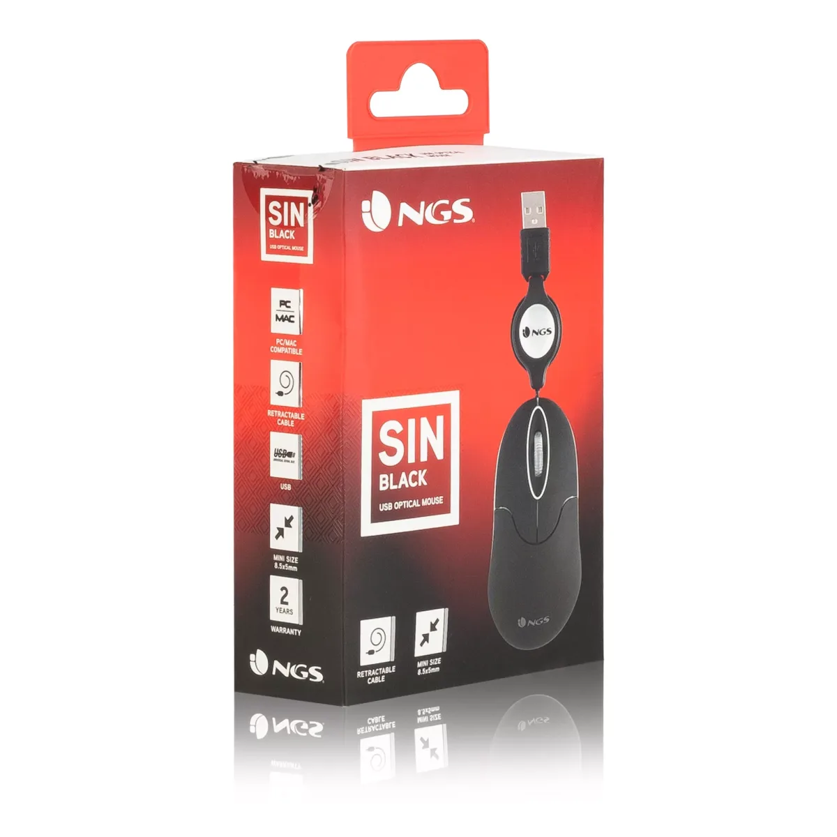 Mouse USB 1000dpi negru NGS SINBK - imagine 4