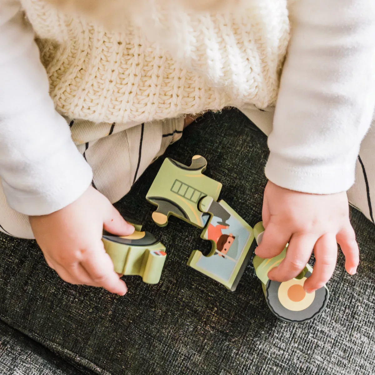 Puzzle tractor din lemn, Orange Tree Toys - imagine 4