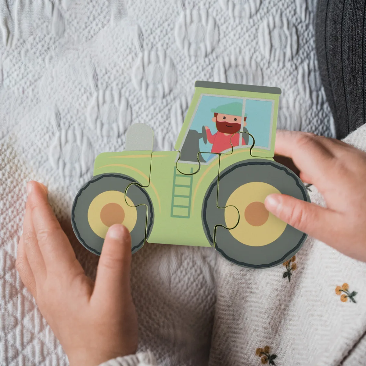 Puzzle tractor din lemn, Orange Tree Toys - imagine 5