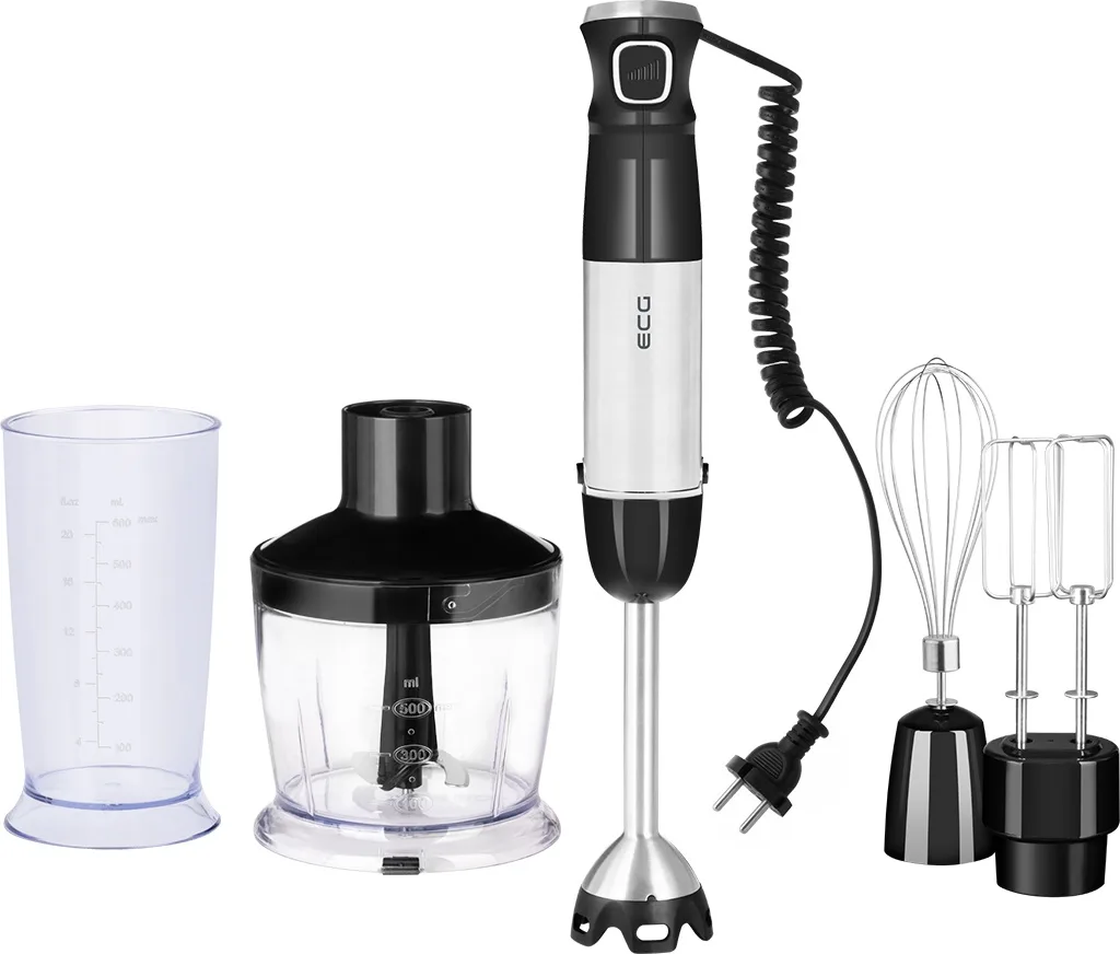 Blender vertical ECG RM 800, 800 W, lame din otel inoxidabil, recipient tocator 500 ml - imagine 3