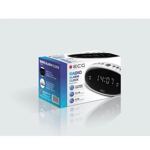 Radio cu ceas ECG RB 010 alb, FM, Digital, memorie 10 posturi, alarma dubla - imagine 3
