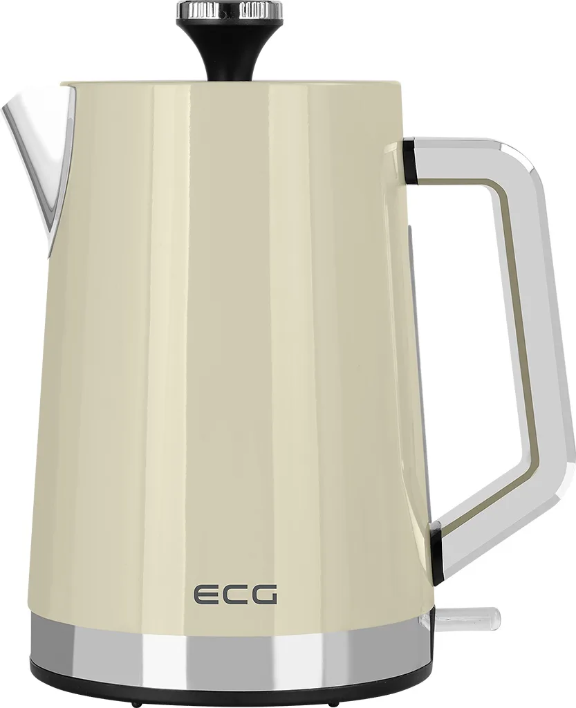 Fierbator electric ECG RK 1766 Vintage Vanilla, 2200 W, 1.7 litri, otel inoxidabil, crem - imagine 3