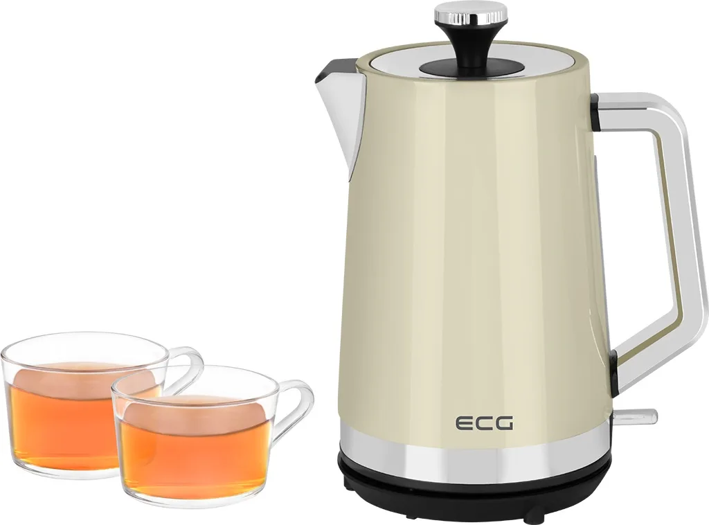 Fierbator electric ECG RK 1766 Vintage Vanilla, 2200 W, 1.7 litri, otel inoxidabil, crem - imagine 11
