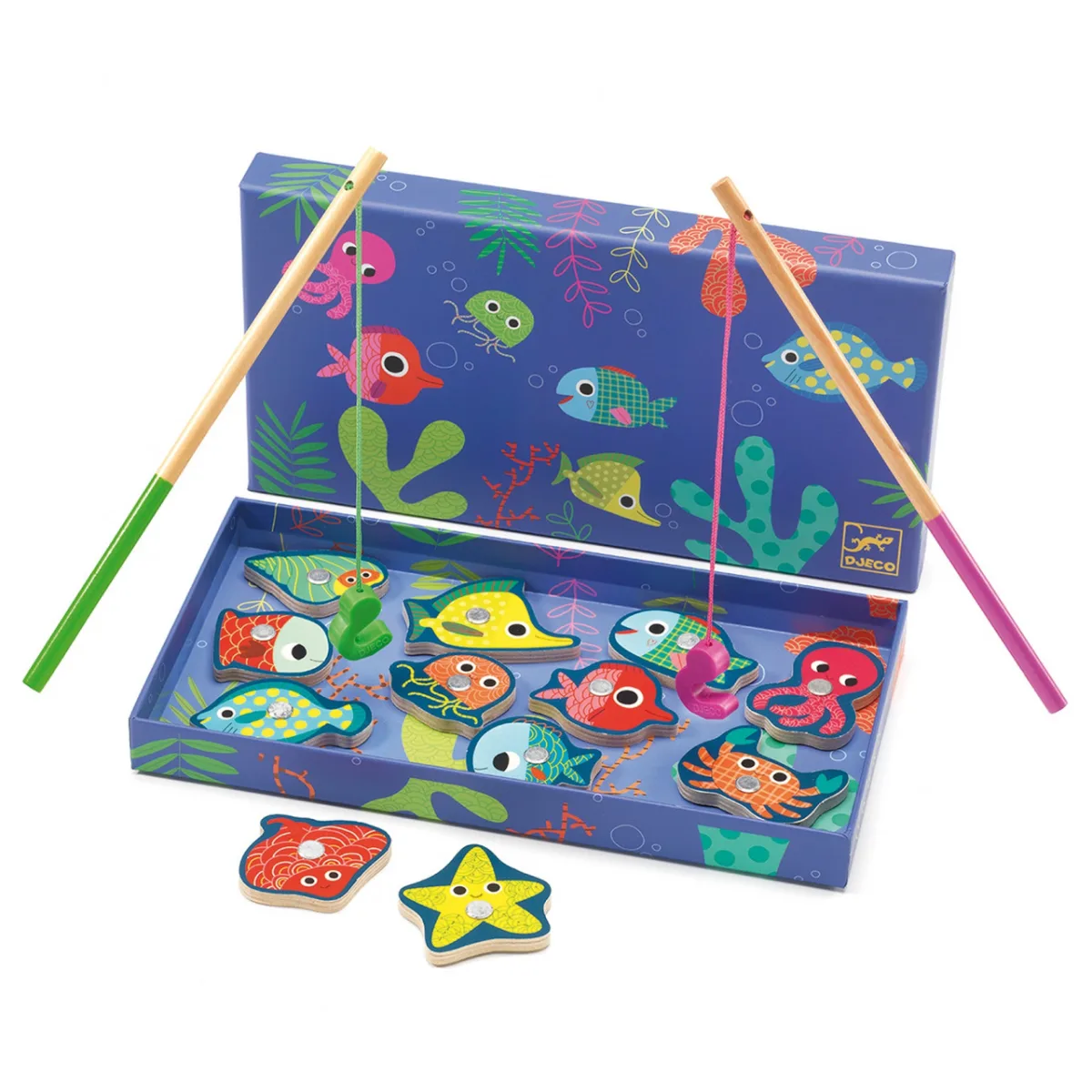 Joc magnetic de pescuit Fishing colour, Djeco - imagine 2