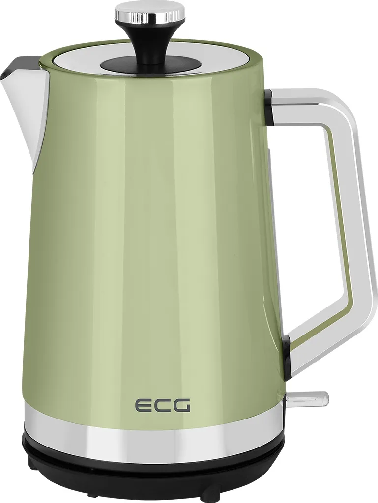 Fierbator electric ECG RK 1766 Vintage Olive, 2200 W, 1.7 litri, otel inoxidabil, verde olive