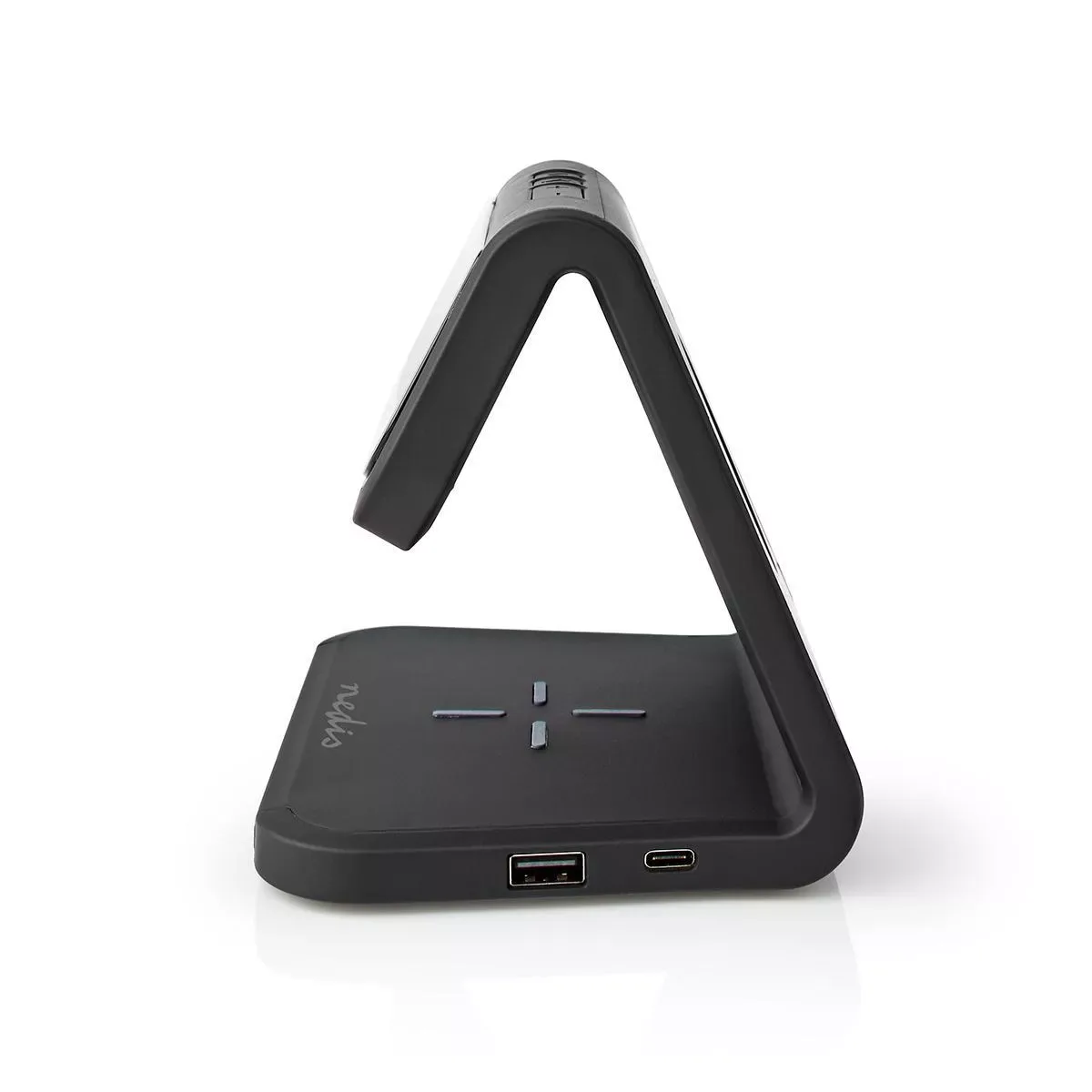Ceas cu alarma Nedis incarcator wireless Qi lumina multicolora negru - imagine 3
