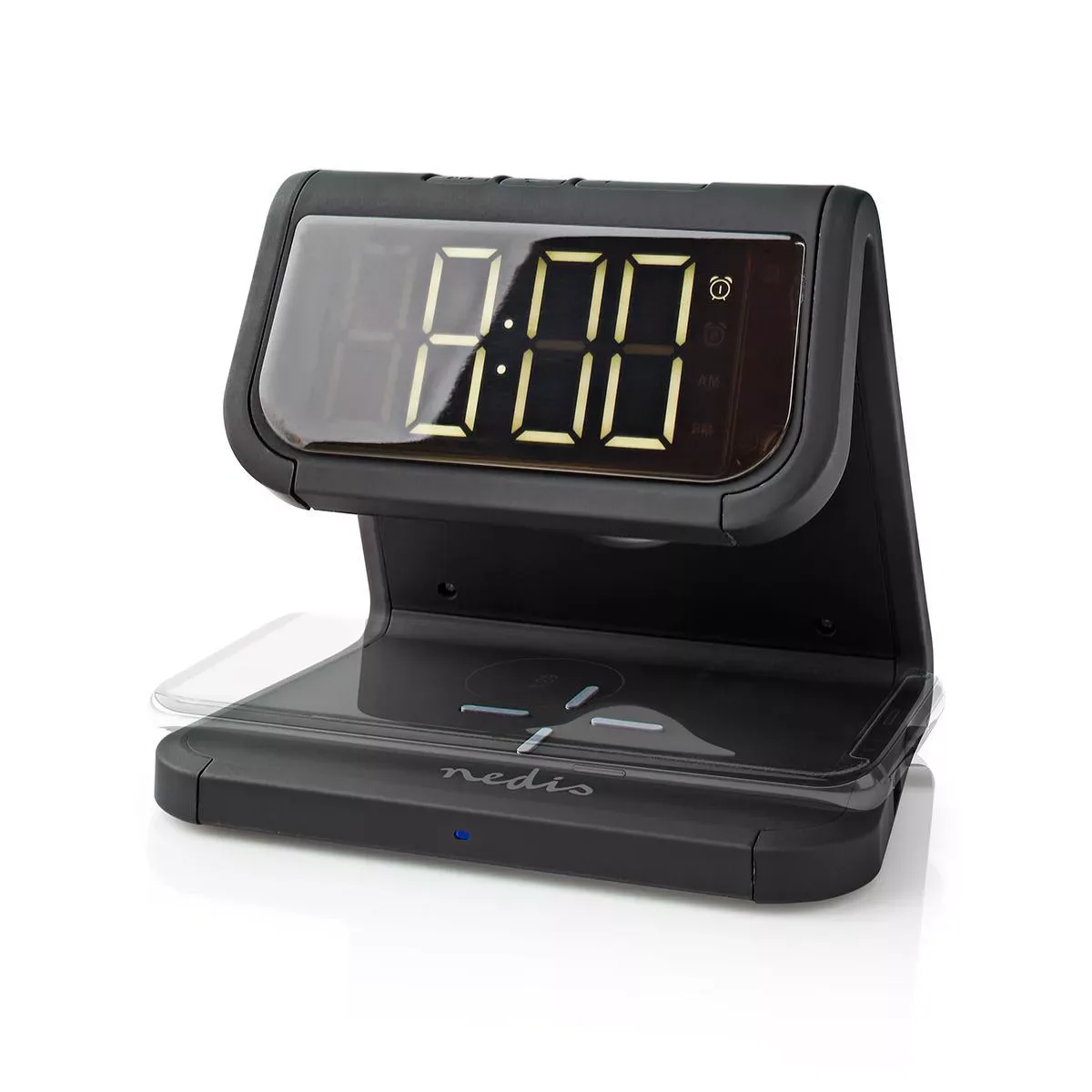 Ceas cu alarma Nedis incarcator wireless Qi lumina multicolora negru - imagine 9