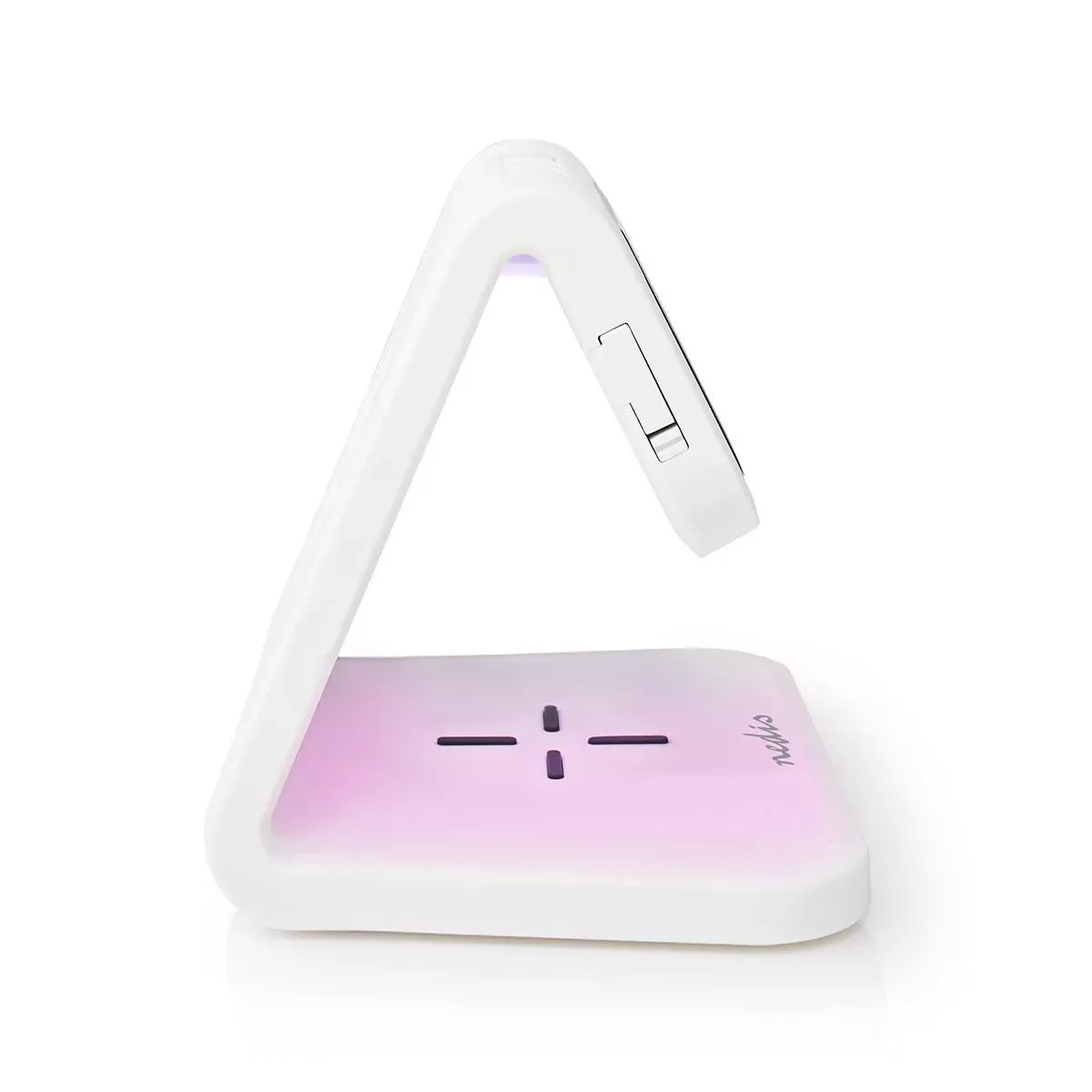 Ceas cu alarma Nedis incarcator wireless Qi lumina multicolora alb - imagine 7
