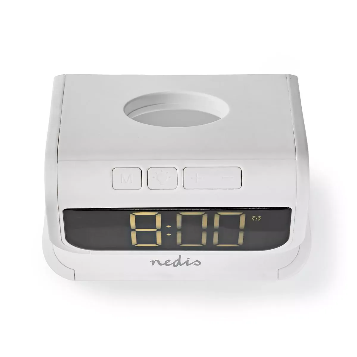 Ceas cu alarma Nedis incarcator wireless Qi lumina multicolora alb - imagine 10
