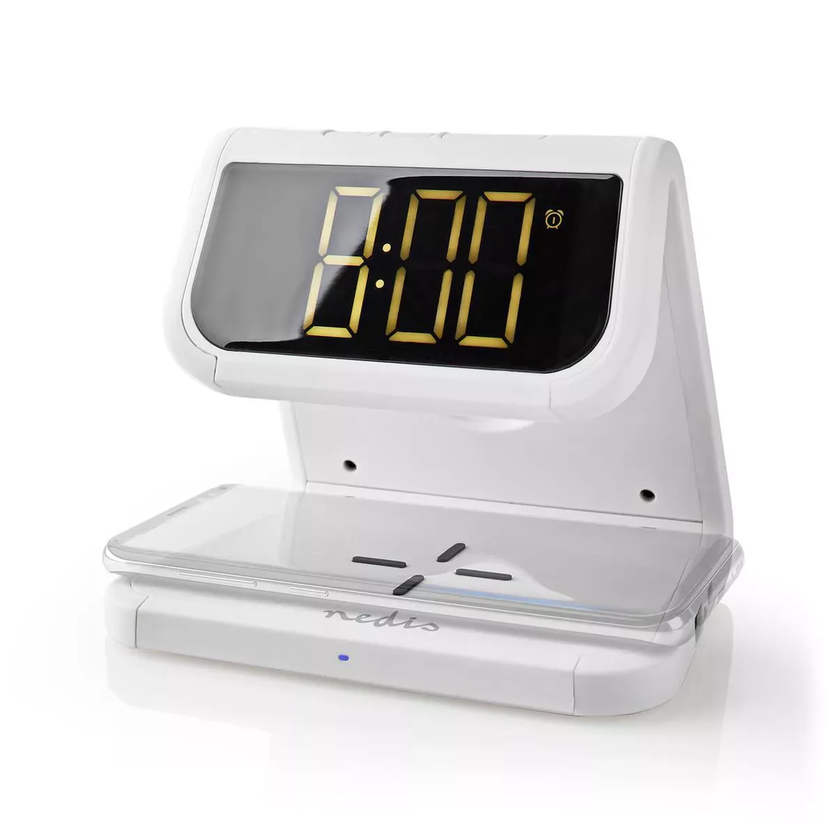 Ceas cu alarma Nedis incarcator wireless Qi lumina multicolora alb - imagine 11
