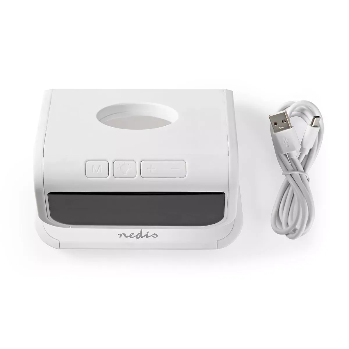 Ceas cu alarma Nedis incarcator wireless Qi lumina multicolora alb - imagine 14