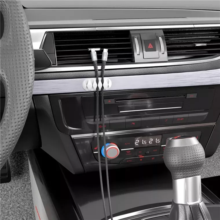 Cleme pentru gestionarea cablurilor cu 4 sloturi Goobay set 2buc alb - imagine 4