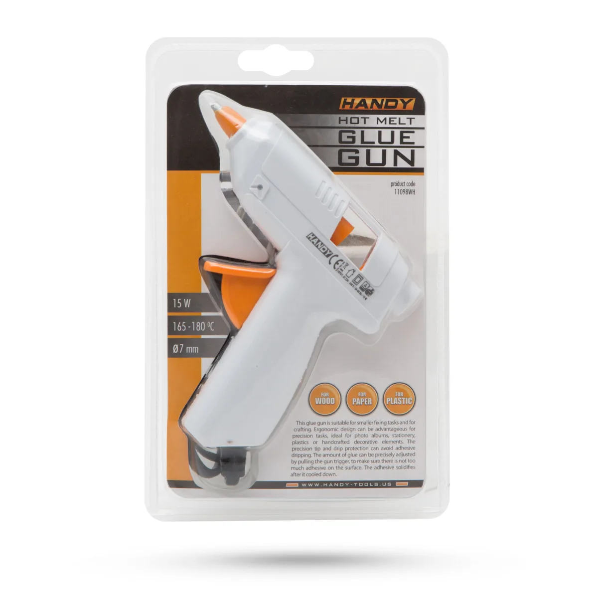 Pistol lipit cu silicon 7 mm 15 W, incalzire rapida 165-180°C, pentru bricolaj si DIY - imagine 3