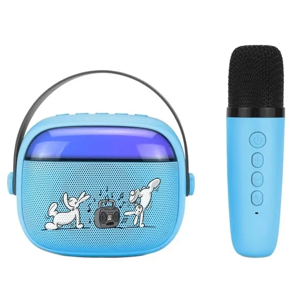 Boxa portabila pentru copii GoGEN BOB si BOBEK PARTY, 3.2 W, USB, Micro SD, microfon fara fir, 3.7V/1200mAh, albastru - imagine 2