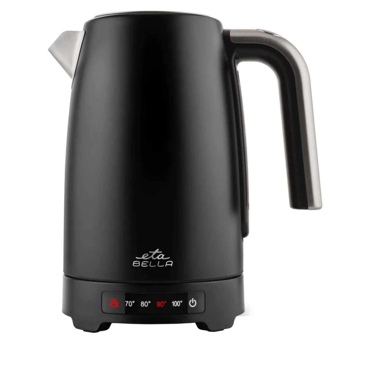 Fierbator electric ETA Bella ETA 2587 90000, 2200 W, capacitate 1.7 litri, temperatura reglabila 70-100°C, functie de mentinere la cald, inox, negru