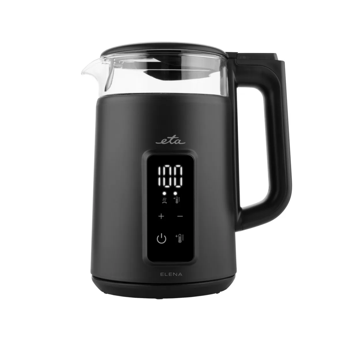 Fierbator electric ETA Elena ETA9595 90000, 2200W, 1,7 litri, temperatura reglabila 40-100°C, afisaj LED, functie de mentinere la cald, negru