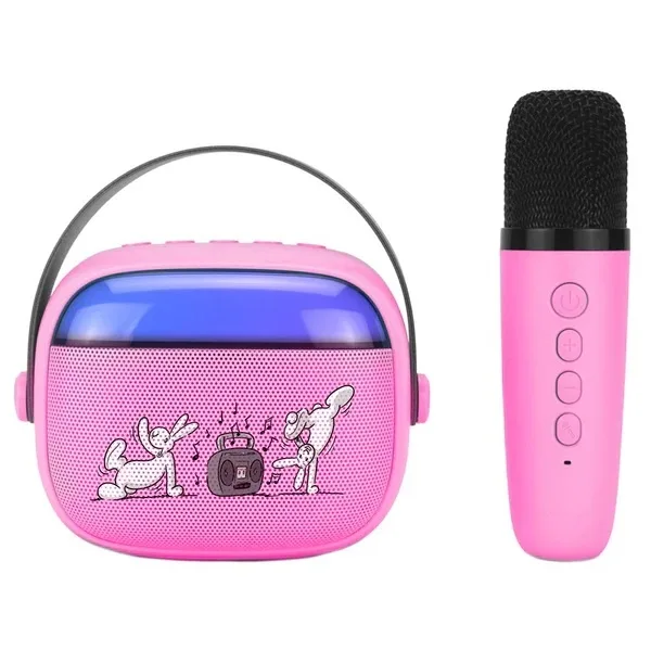 Boxa portabila pentru copii GoGEN BOB A BOBEK PARTY, 3.2 W, USB, Micro SD, microfon fara fir, 3.7V / 1200mAh , roz - imagine 2