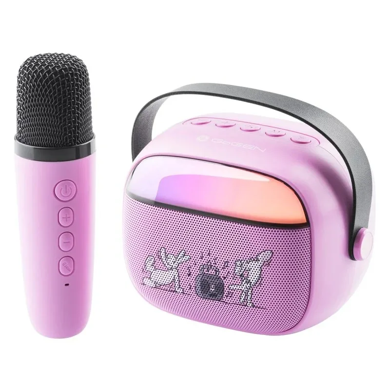 Boxa portabila pentru copii GoGEN BOB A BOBEK PARTY, 3.2 W, USB, Micro SD, microfon fara fir, 3.7V / 1200mAh , roz - imagine 3