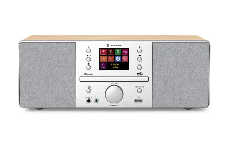 Internet radio GoGEN IR 267 BTDAB, 2x10W, DAB+/FM, CD, LCD, Bluetooth, Spotify Connect, argintiu/maro - imagine 3