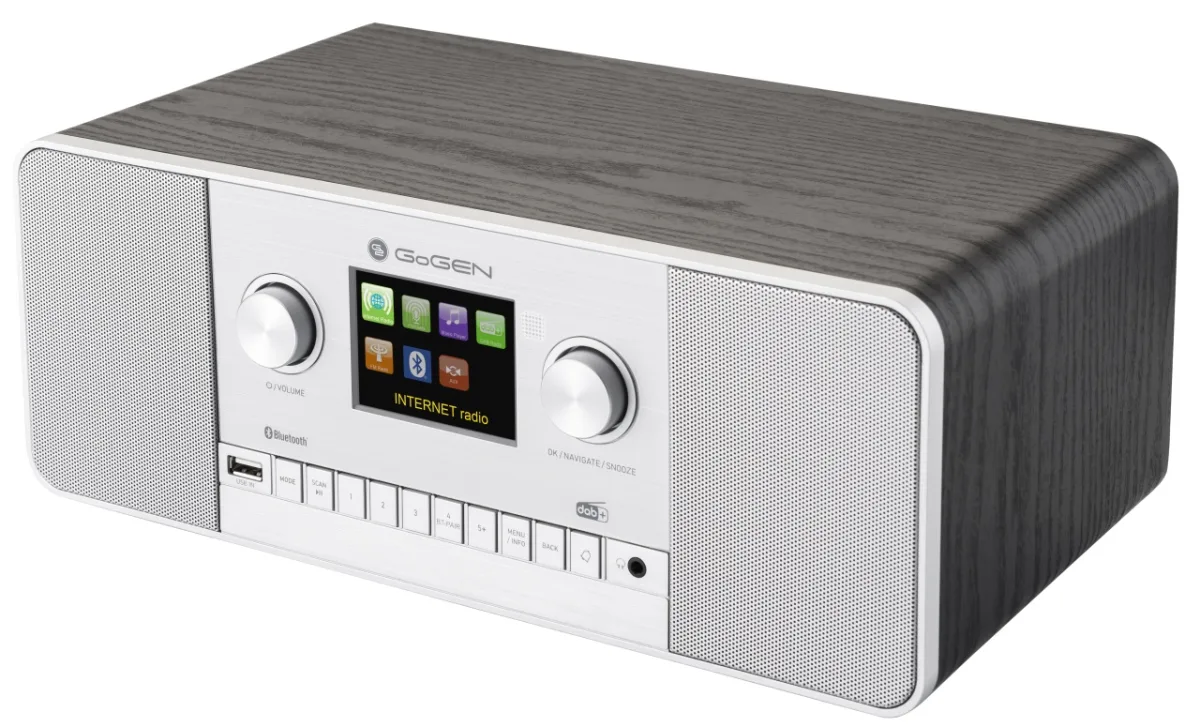 Internet radio GoGEN IR 257 BTDAB, 2x5W, DAB+/FM, LCD, Bluetooth, telecomanda, negru/argintiu