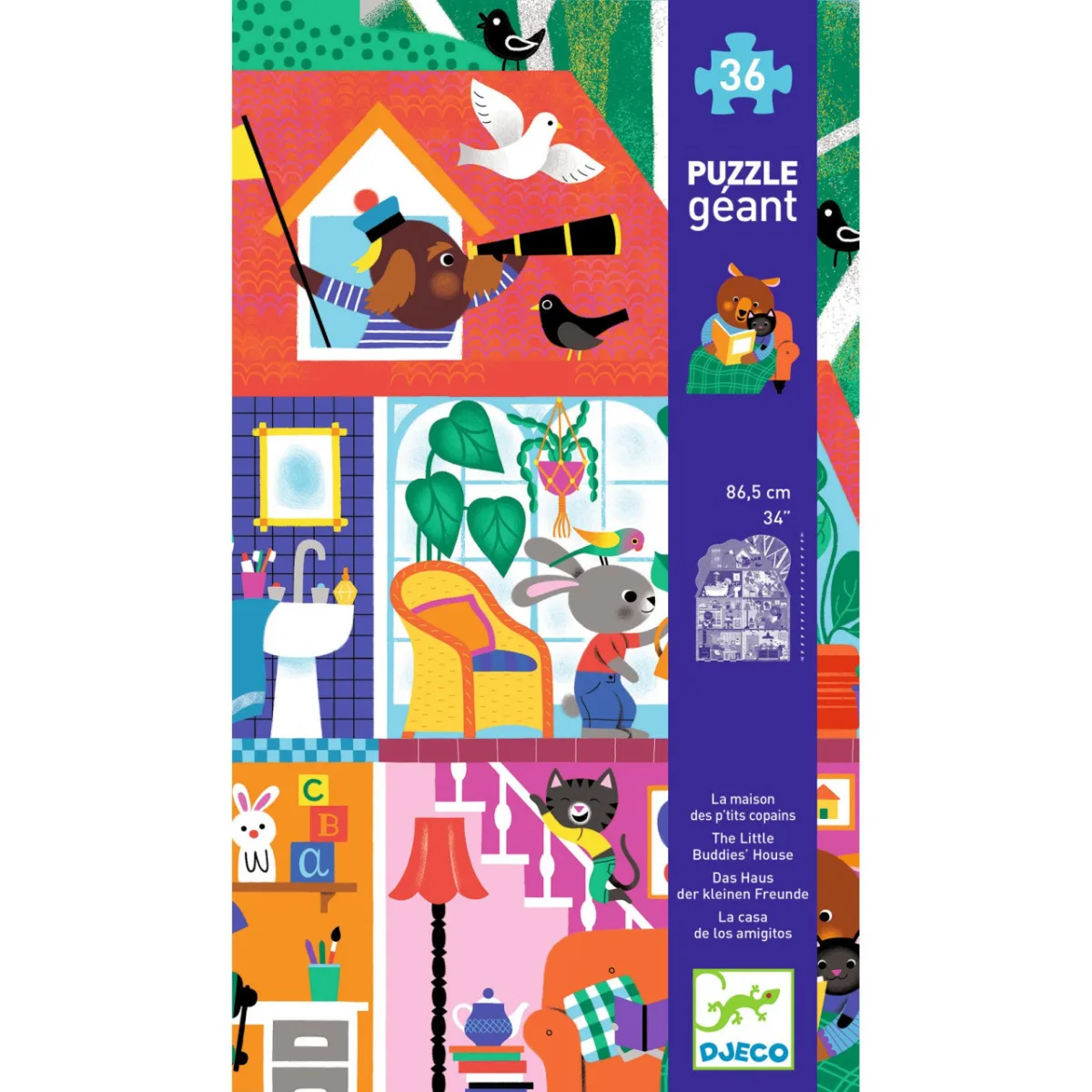 Puzzle gigant Casa micilor prieteni, Djeco - imagine 3