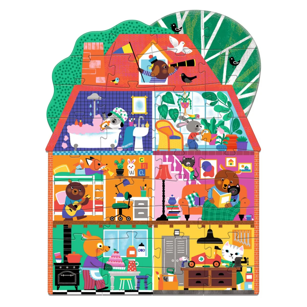 Puzzle gigant Casa micilor prieteni, Djeco - imagine 4