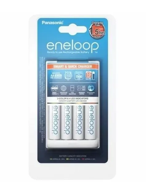 Panasonic Eneloop Incarcator Smart & Quick include 4x AA R6 1900mA K-KJ55MCC40E