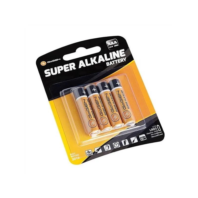 Set 4 baterii alcaline GoGEN SUPER, AAA, 1.5 V, LR03 - imagine 3