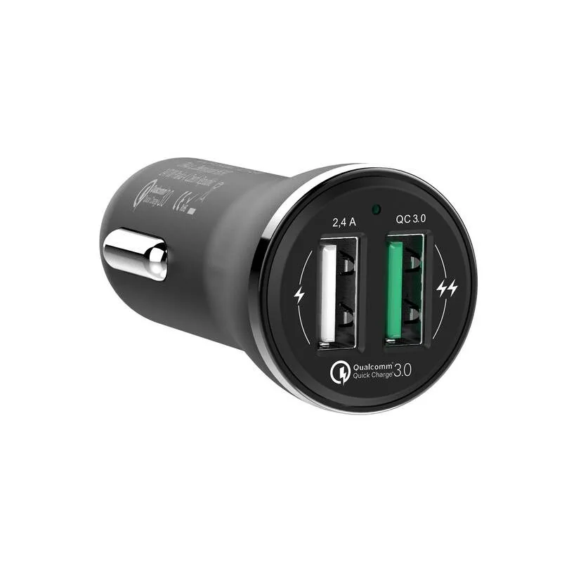 Adaptor incarcare priza auto GoGEN CHQ 27, 2x USB, 2.4A cu functie de incarcare rapida QC 3.0, 18W, negru - imagine 3
