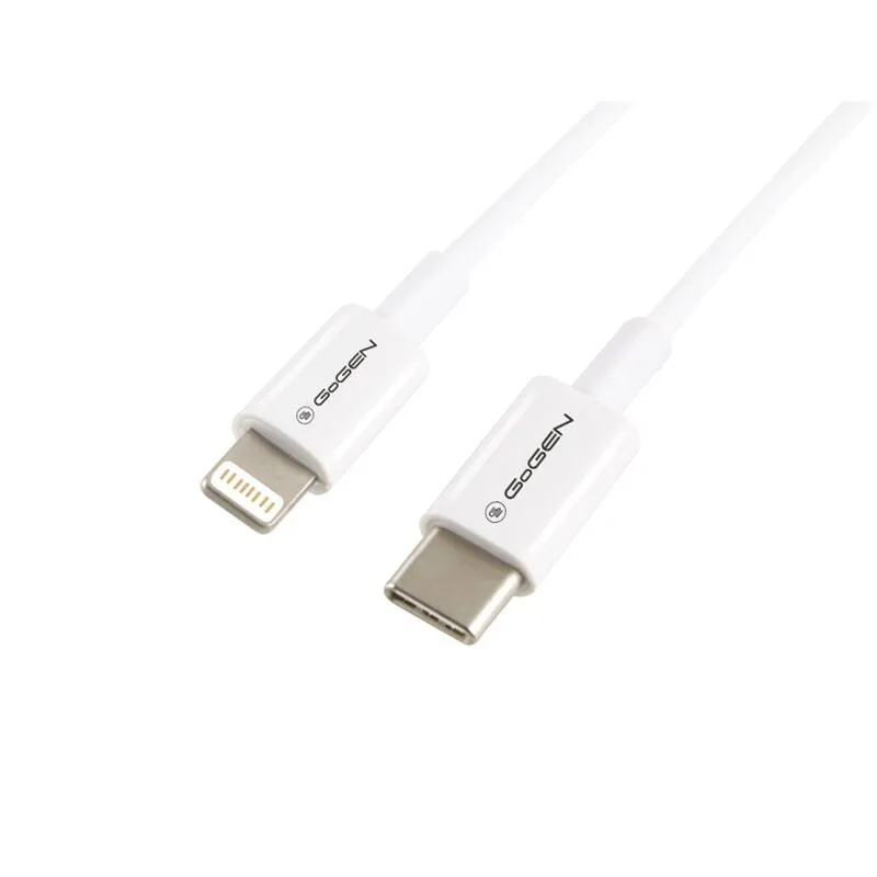 Cablu de incarcare si transfer de date GoGEN, USB-C la Lightning, 2 metri, alb - imagine 2
