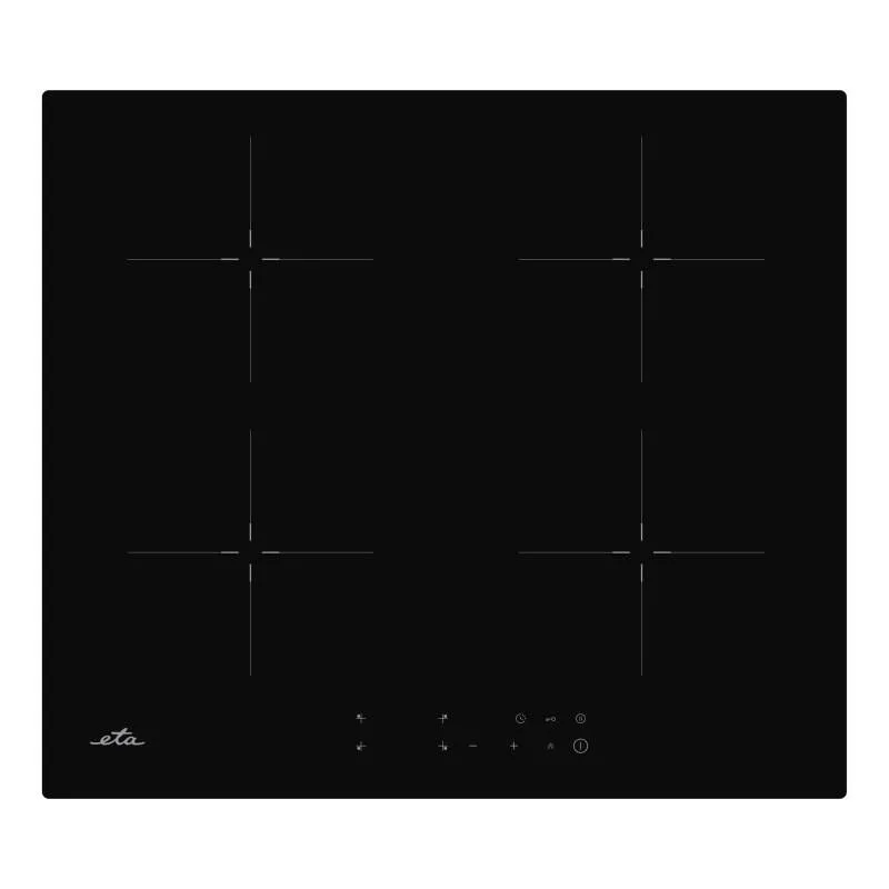 Plita cu inductie incorporabila ETA 579190000, 4 zone de gatit, Booster, 7.4Kw, Touch control, 60 cm, negru