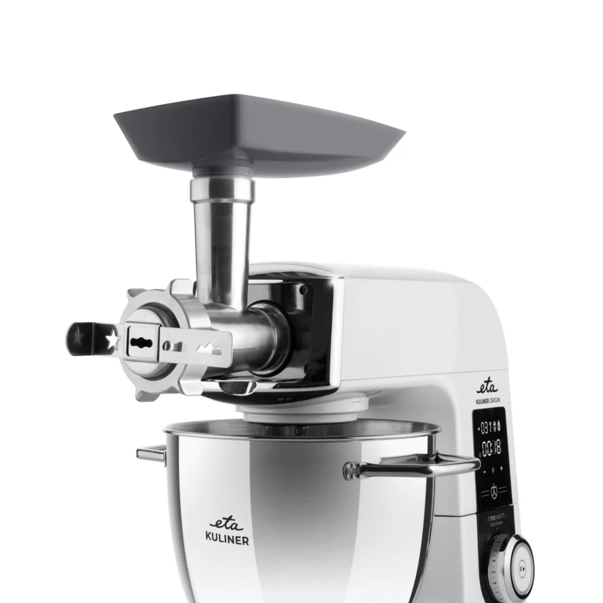 Robot de bucatarie ETA Gratus Kuliner II Origin 2038 90000, 1700 W, bol 6.7 litri + bol 3.5 litri, design integral din metal, LED, control tactil - imagine 7