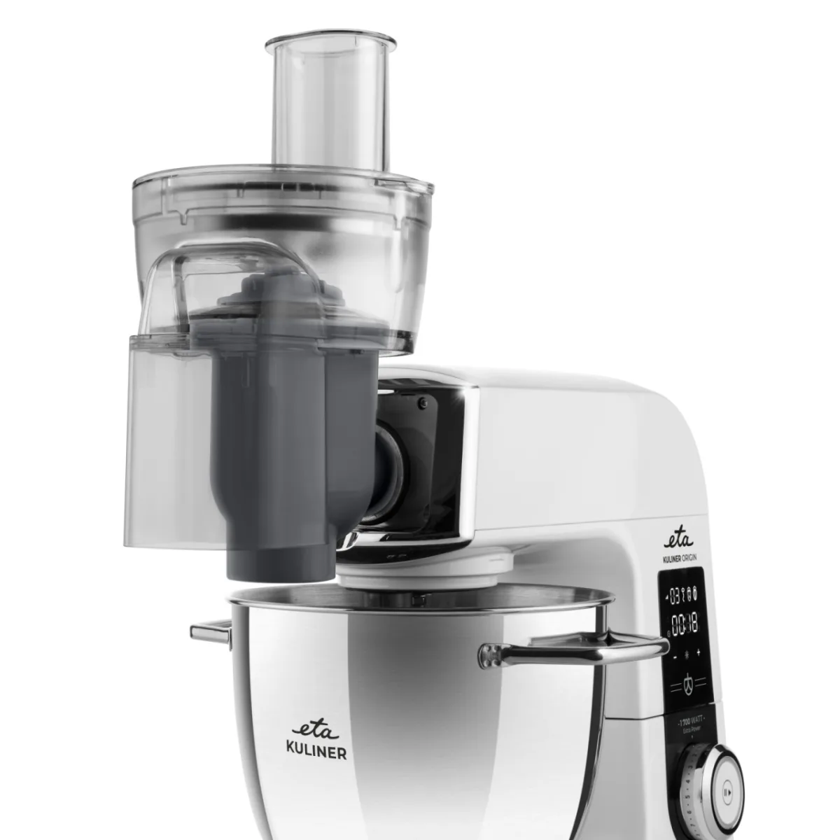 Robot de bucatarie ETA Gratus Kuliner II Origin 2038 90000, 1700 W, bol 6.7 litri + bol 3.5 litri, design integral din metal, LED, control tactil - imagine 8