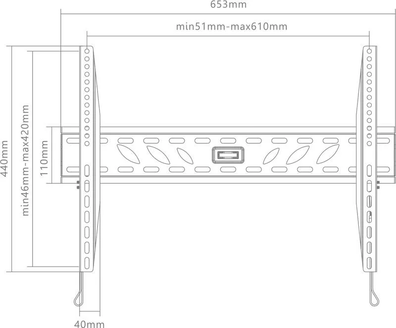 Suport TV fix GoGEN XL, diagonala 37" la 70" (94-178 cm), 40 Kg, VESA, negru - imagine 5