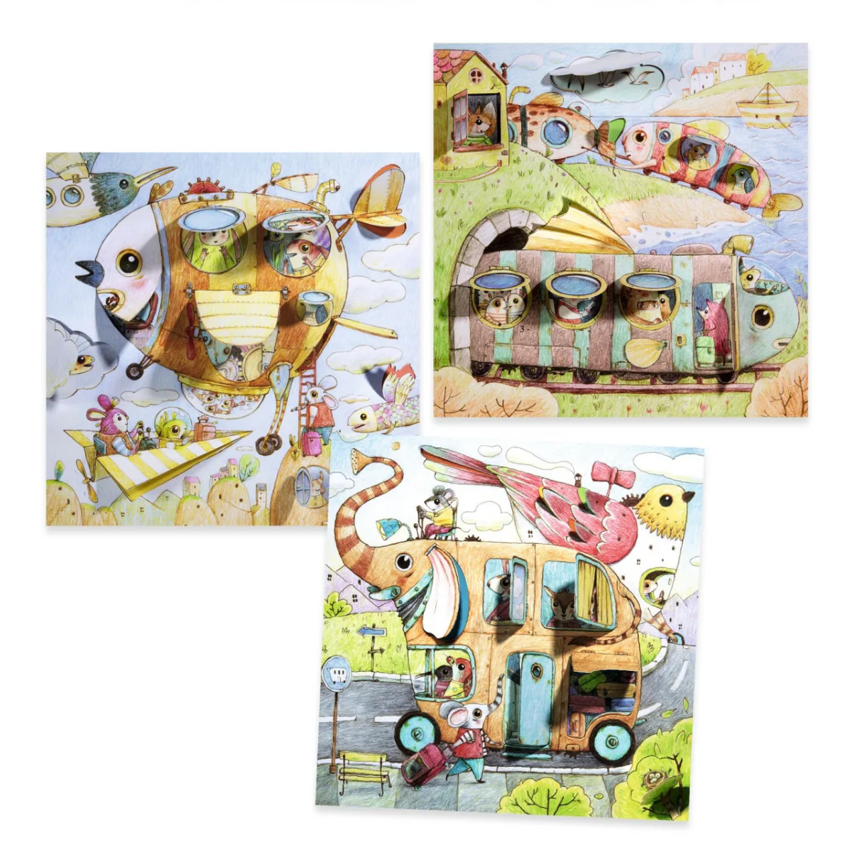Planse de colorat cu surprize Calatoria lui Malo, Djeco - imagine 5
